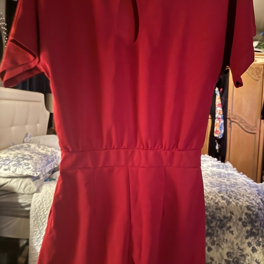 Chic Red Romper - Picture 3 of 7